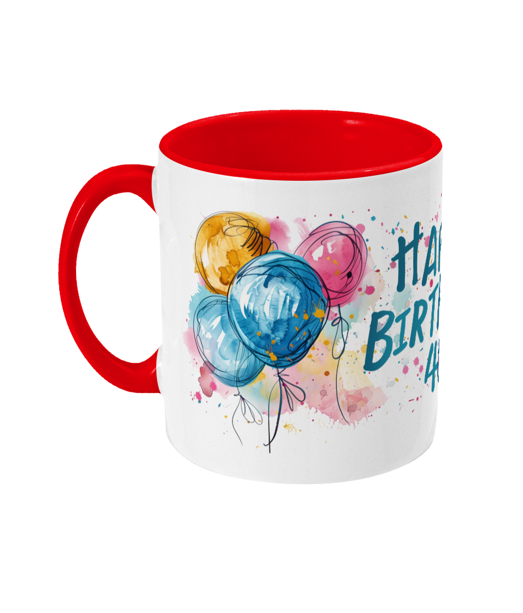Tasse colorée Joyeux anniversaire 40 ans