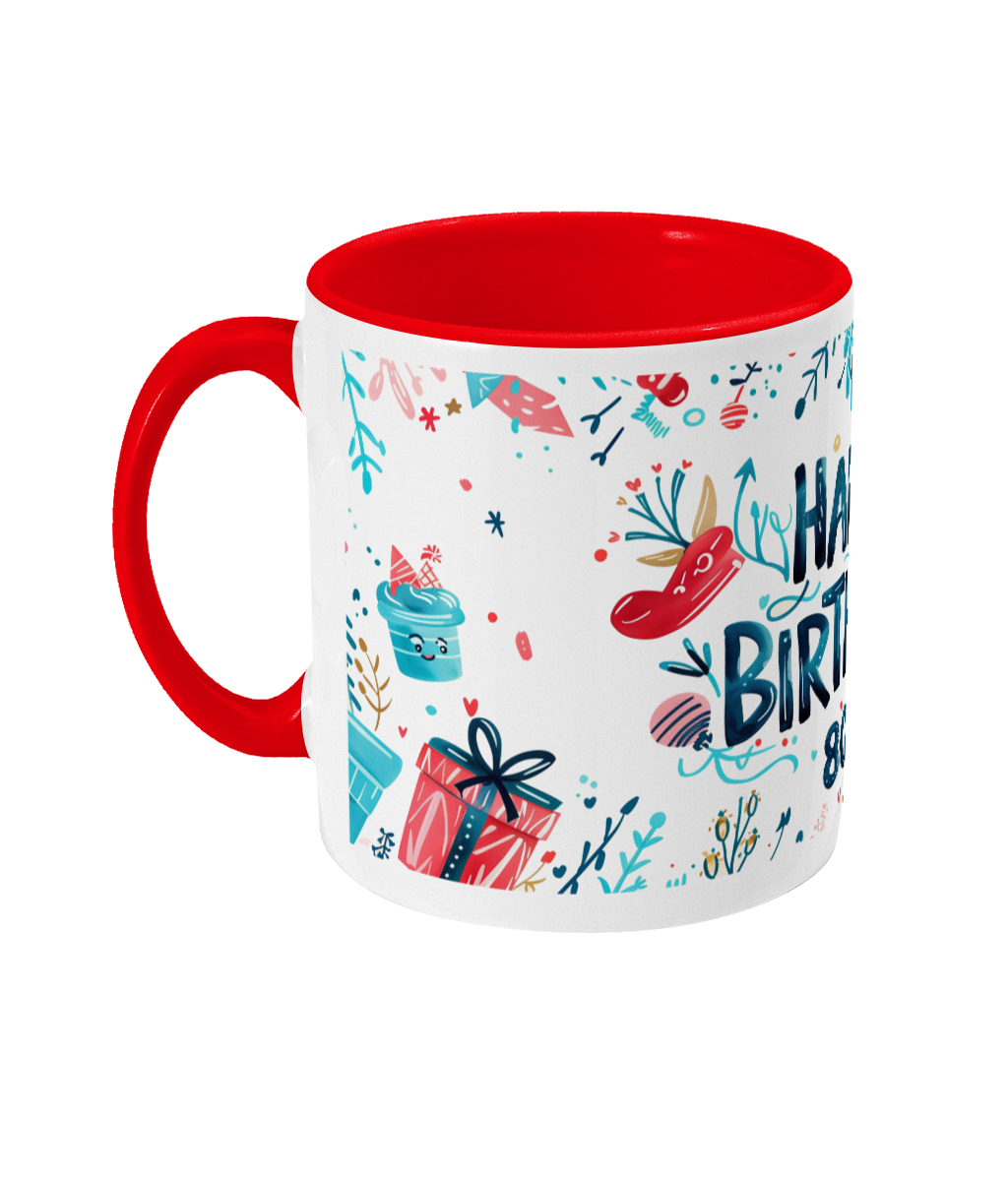 Mug coloré Joyeux anniversaire 80 ans