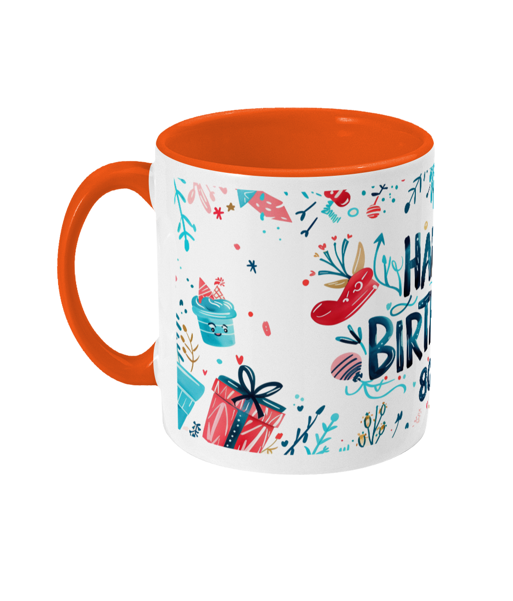 Mug coloré Joyeux anniversaire 80 ans