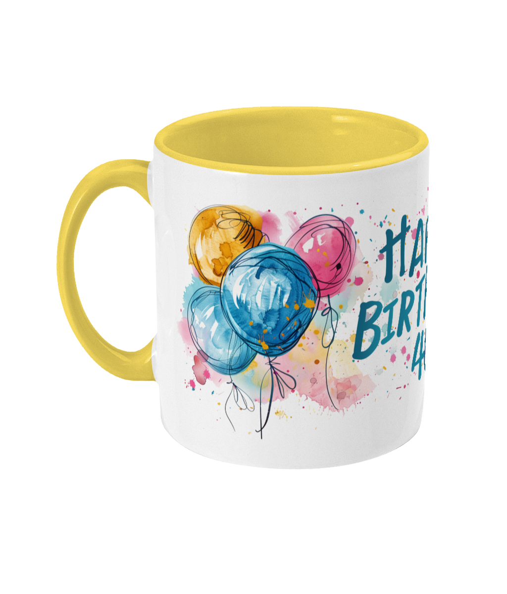 Tasse colorée Joyeux anniversaire 40 ans