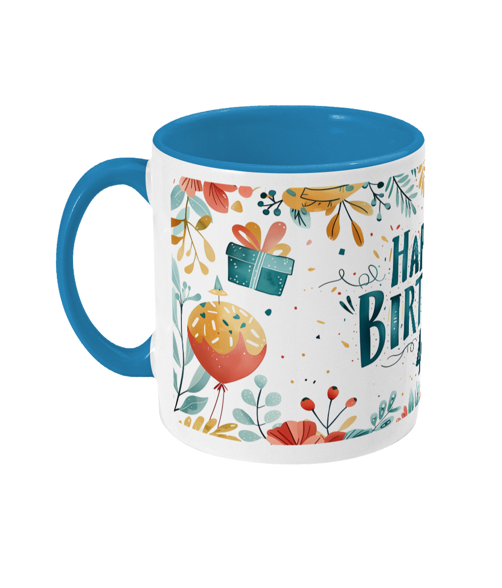 Tasse colorée Joyeux anniversaire 40 ans