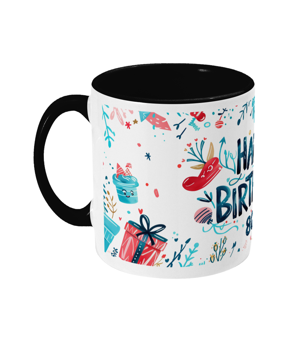 Mug coloré Joyeux anniversaire 80 ans