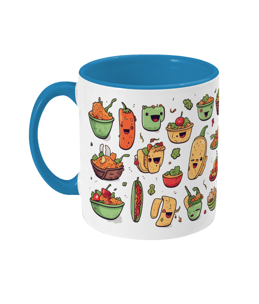 Colored Mug of Mexican food