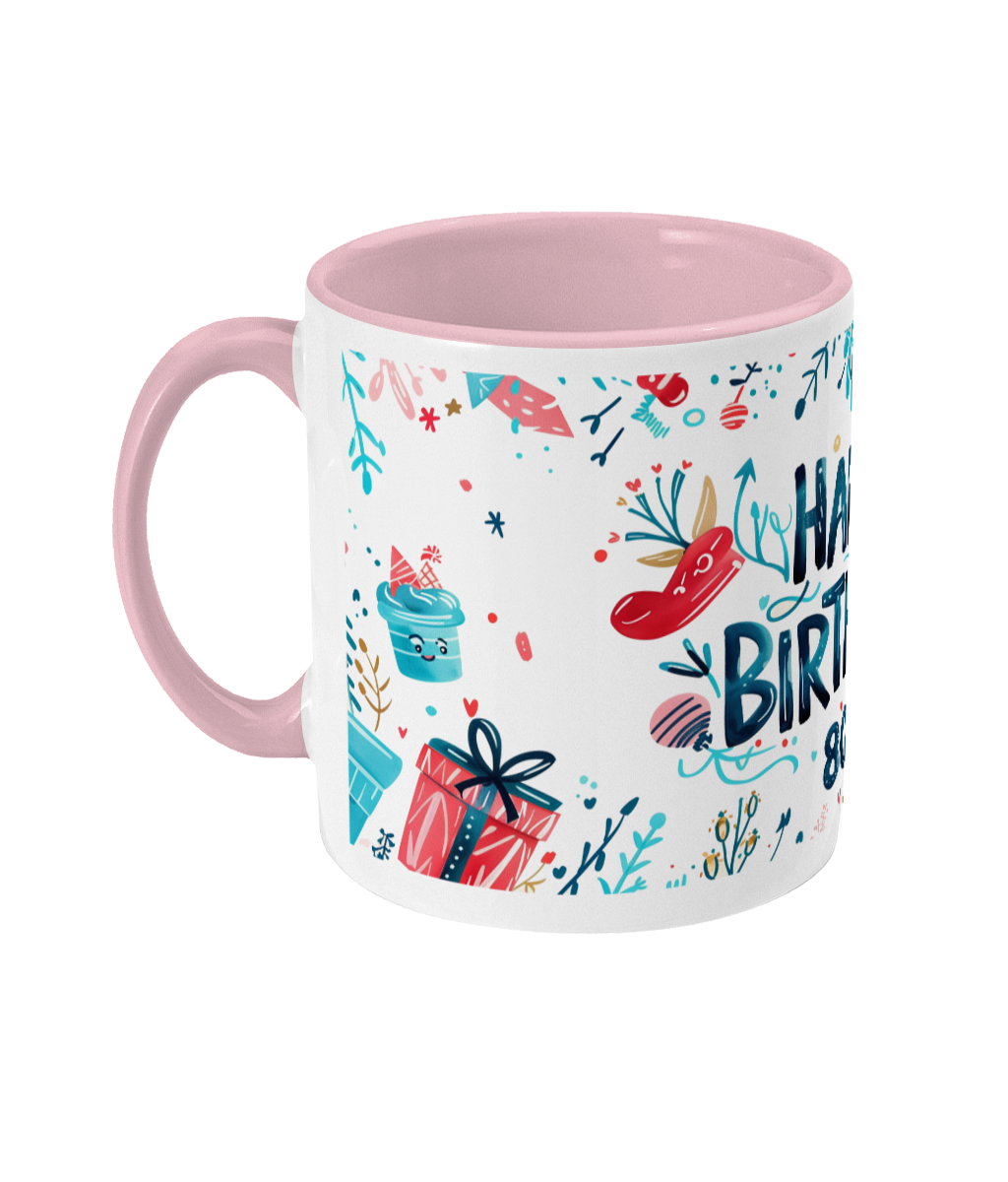 Mug coloré Joyeux anniversaire 80 ans