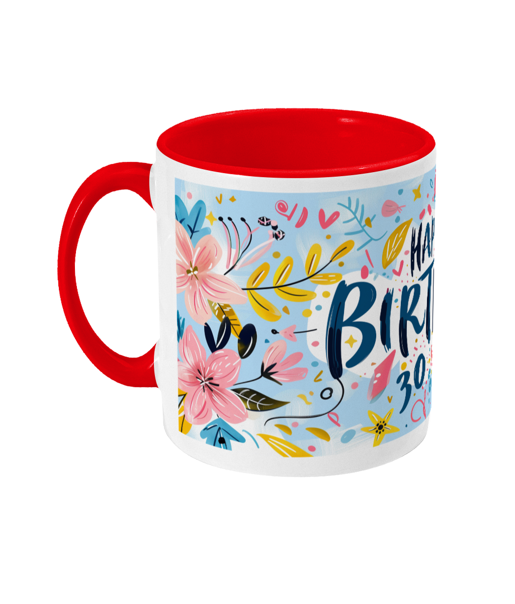 Tasse colorée Joyeux anniversaire 30 ans