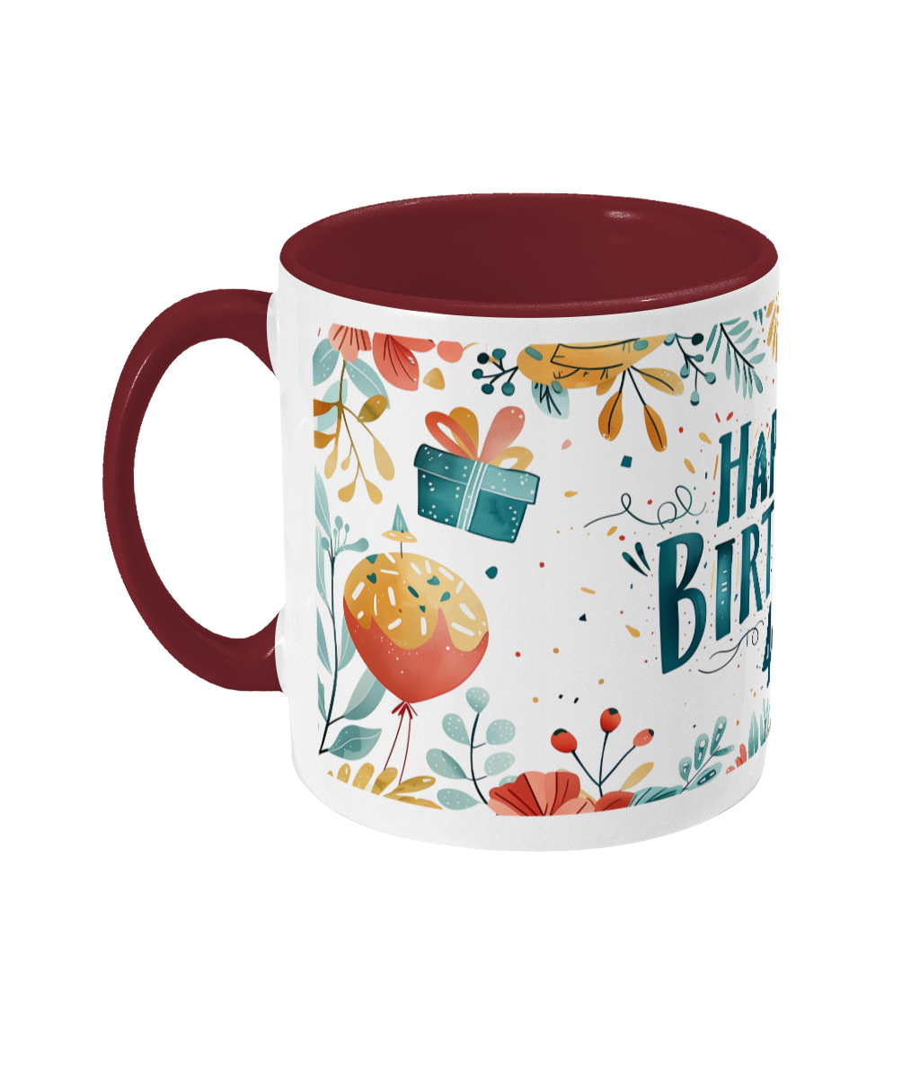 Tasse colorée Joyeux anniversaire 40 ans