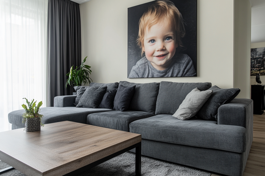 Vierkante foto op wanddecoratie