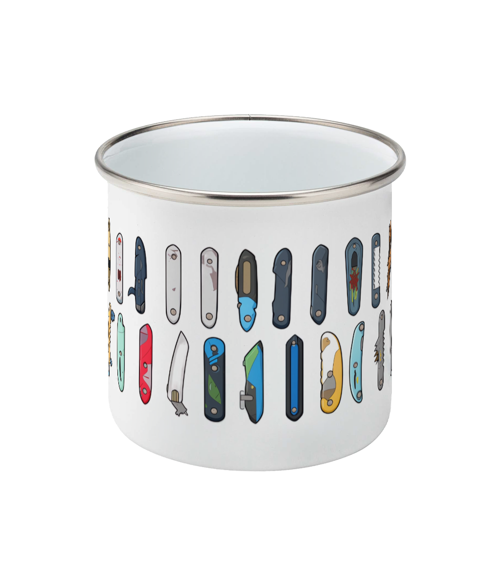 Enamel Mug Pocket Knives