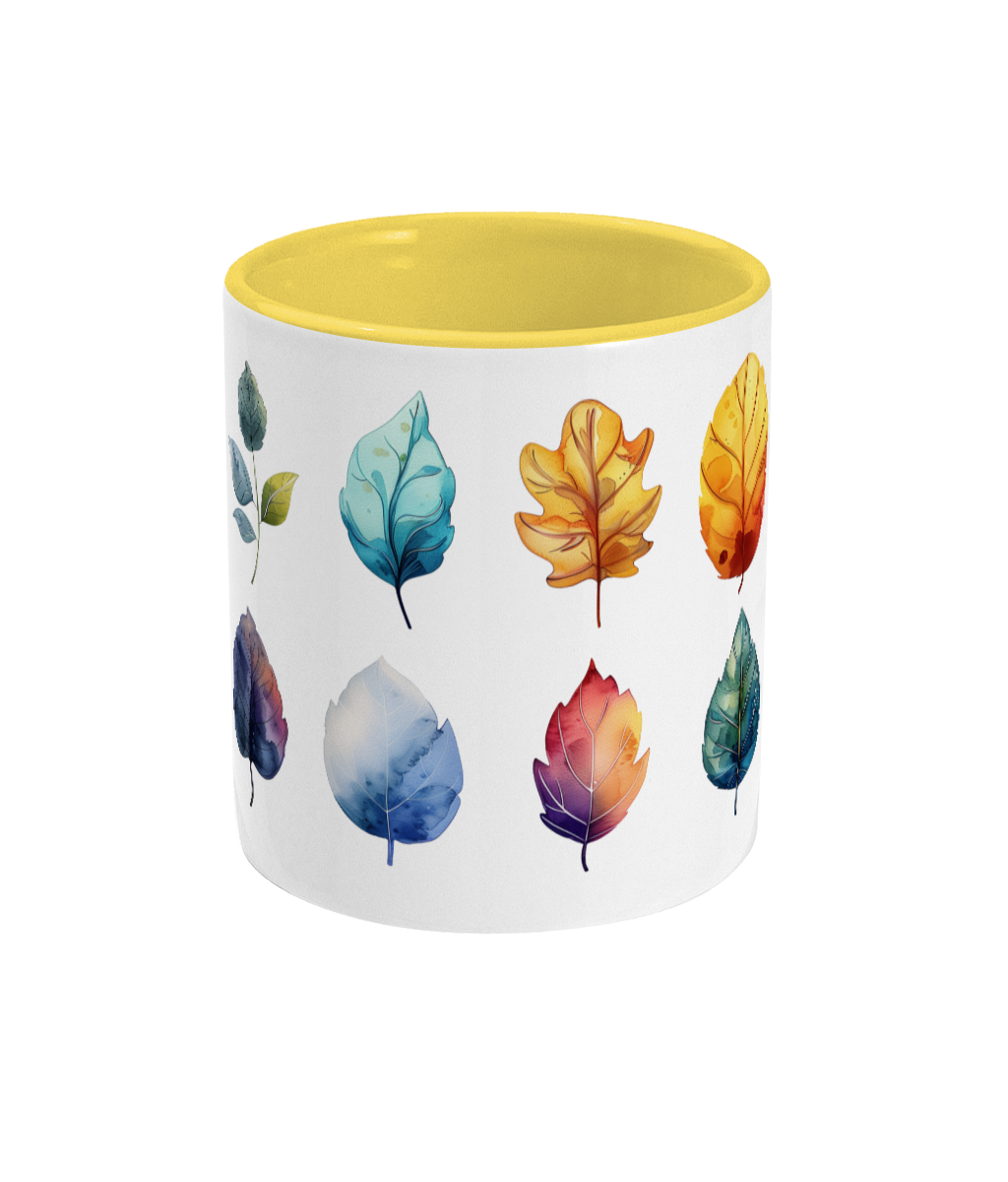 Colored Mug Mug Leaves