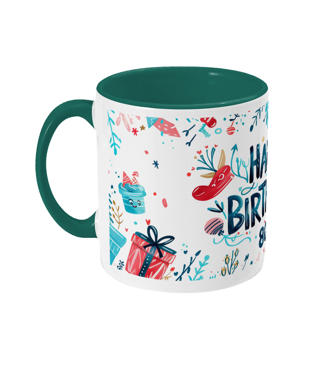 Mug coloré Joyeux anniversaire 80 ans