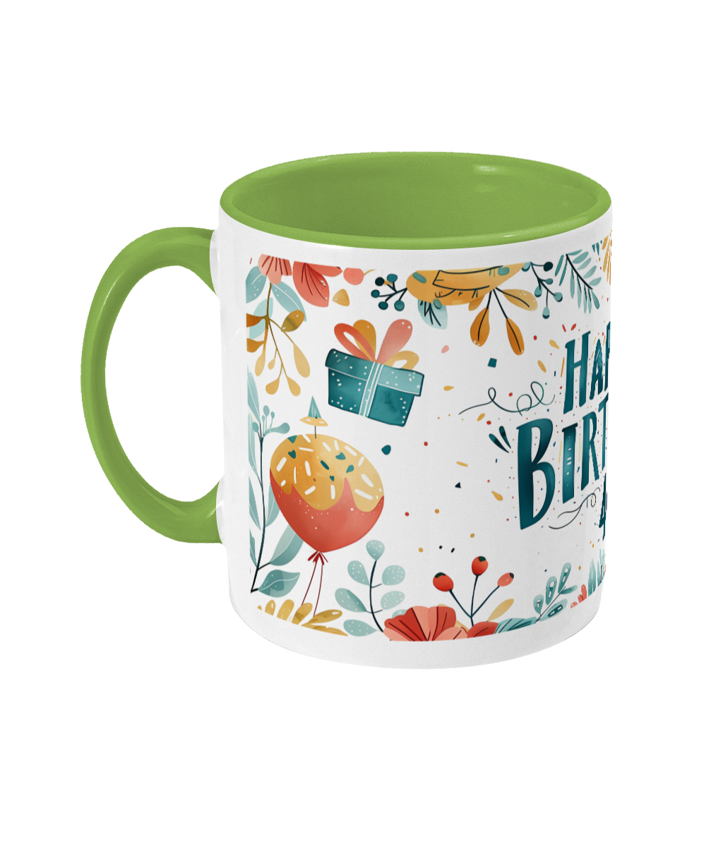 Tasse colorée Joyeux anniversaire 40 ans
