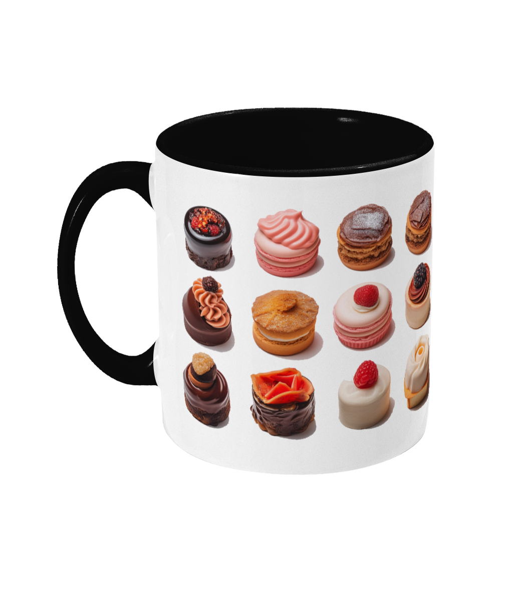 Pâtisseries colorées dans des tasses