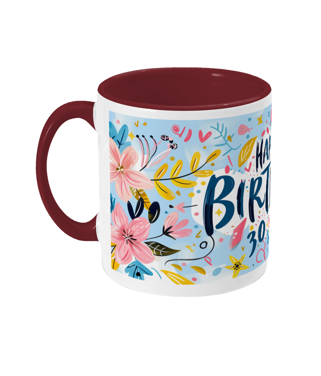 Tasse colorée Joyeux anniversaire 30 ans