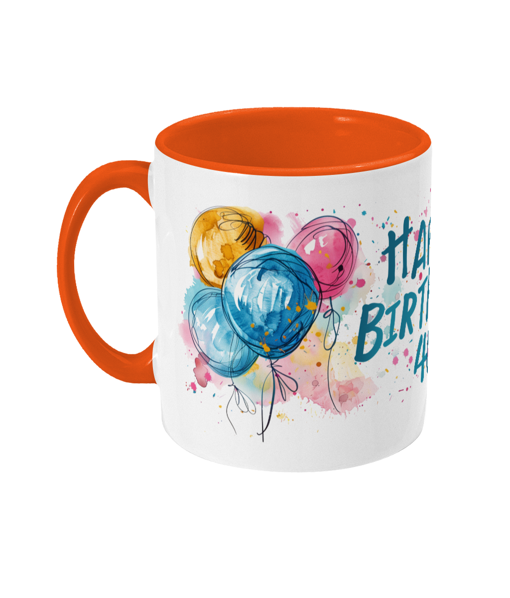 Tasse colorée Joyeux anniversaire 40 ans