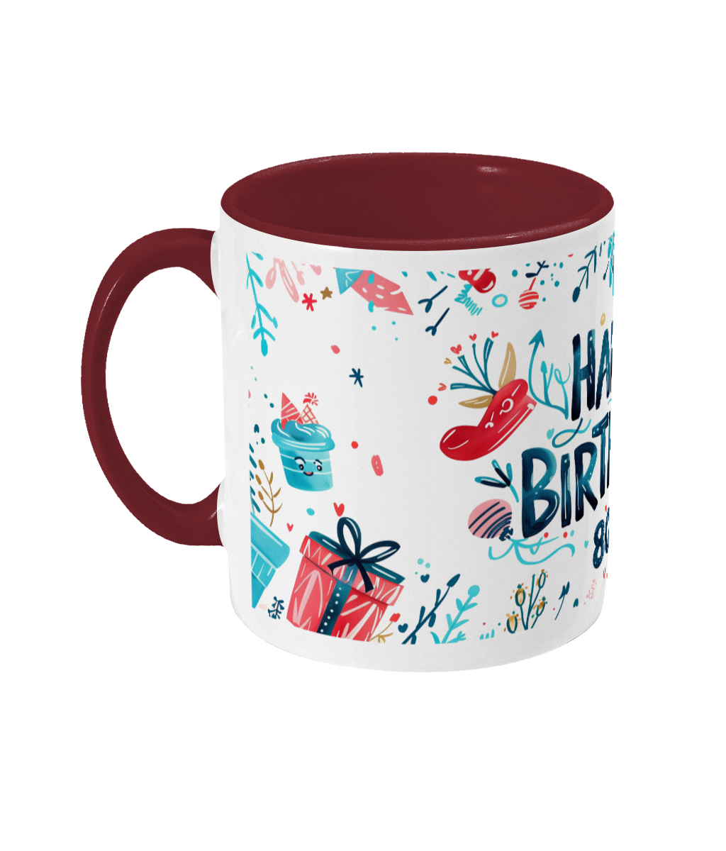 Mug coloré Joyeux anniversaire 80 ans