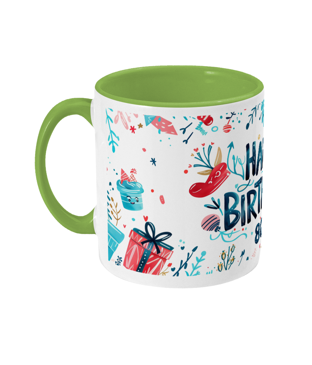 Mug coloré Joyeux anniversaire 80 ans