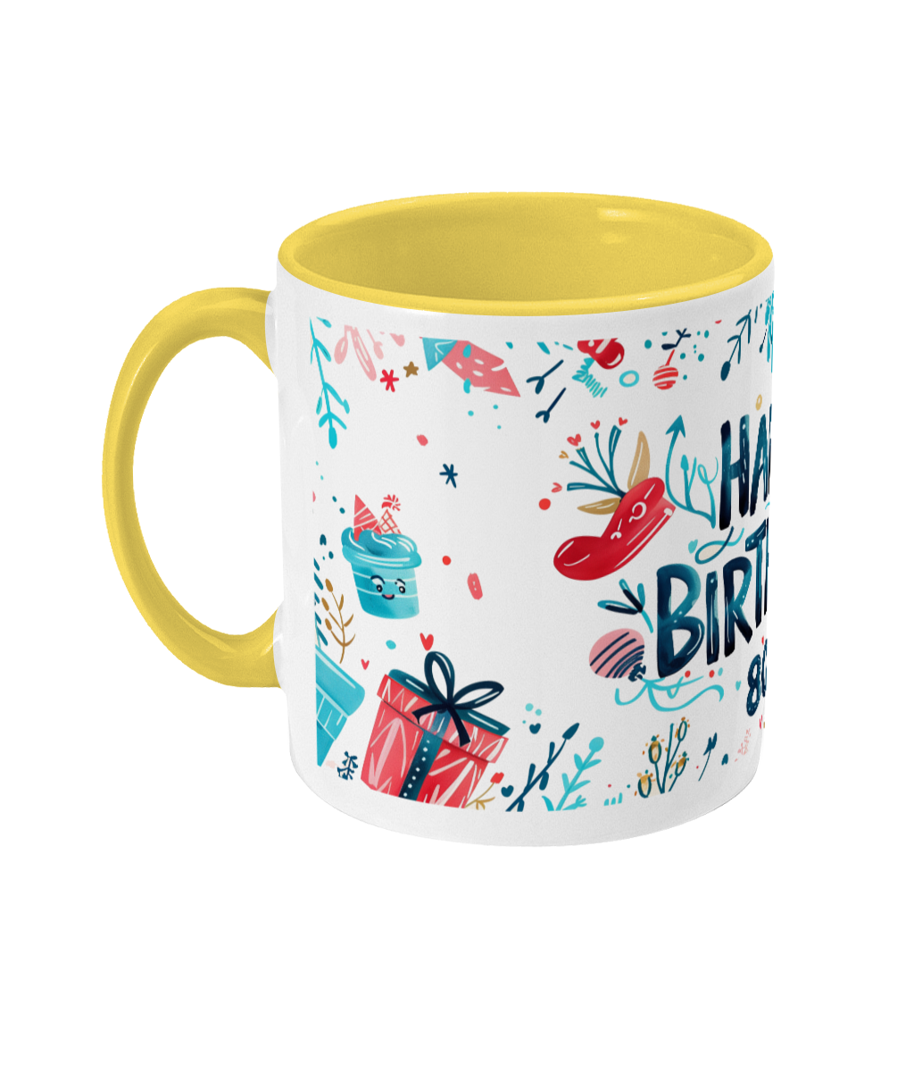Mug coloré Joyeux anniversaire 80 ans