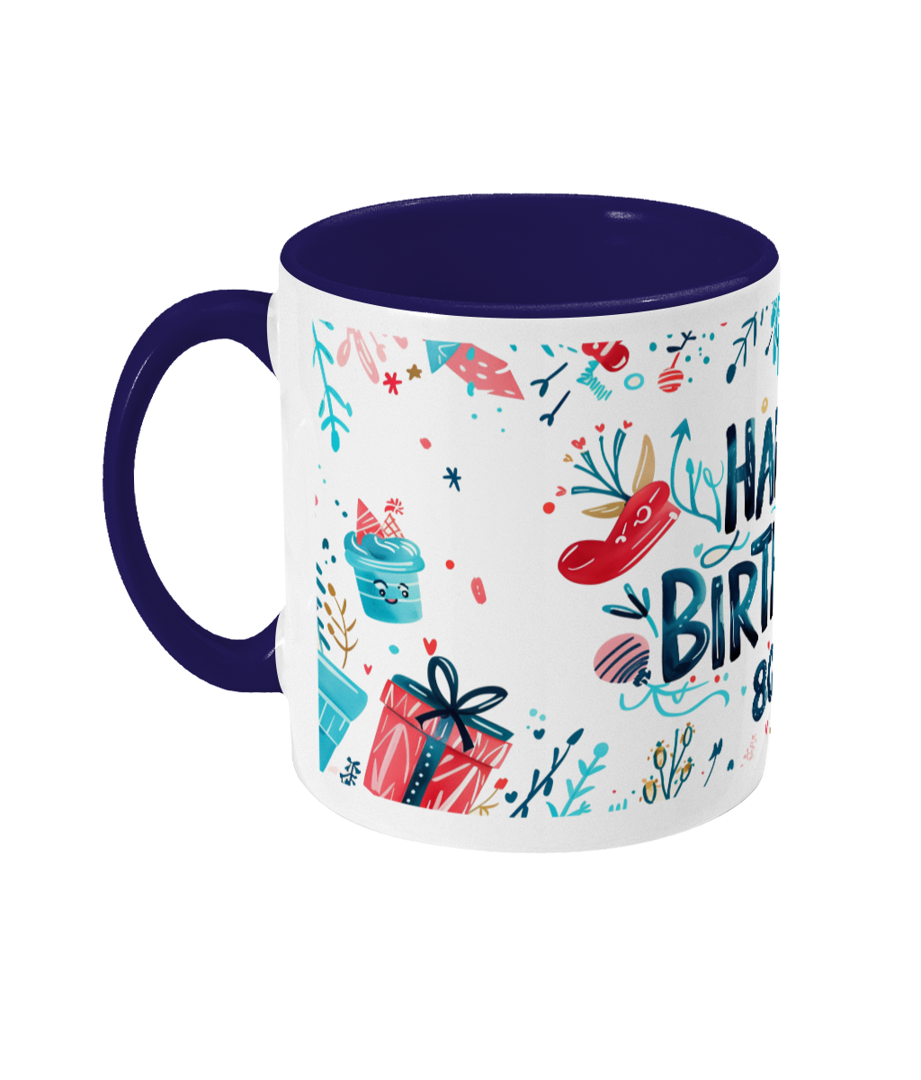 Mug coloré Joyeux anniversaire 80 ans