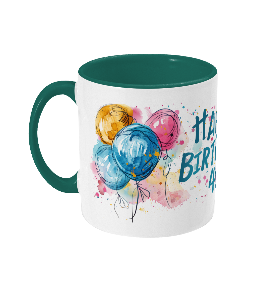 Tasse colorée Joyeux anniversaire 40 ans