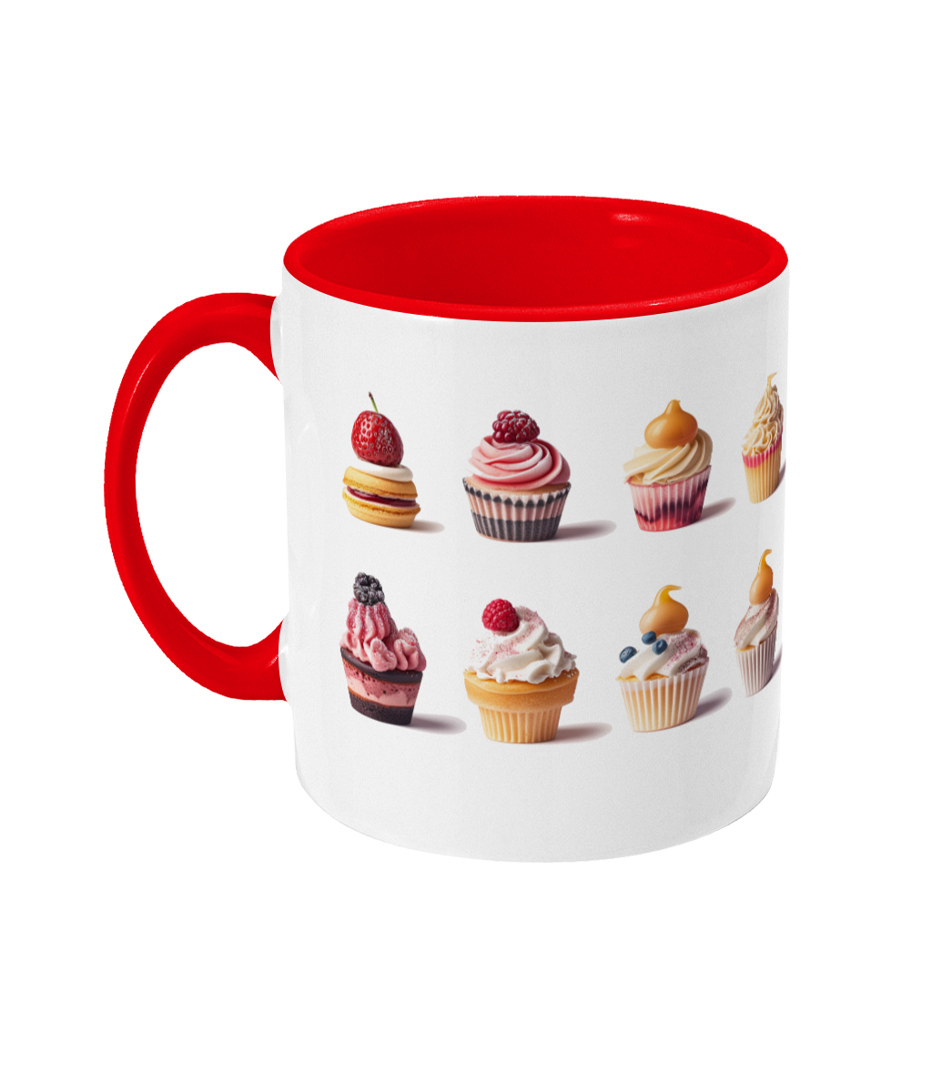 Pâtisseries colorées dans des tasses