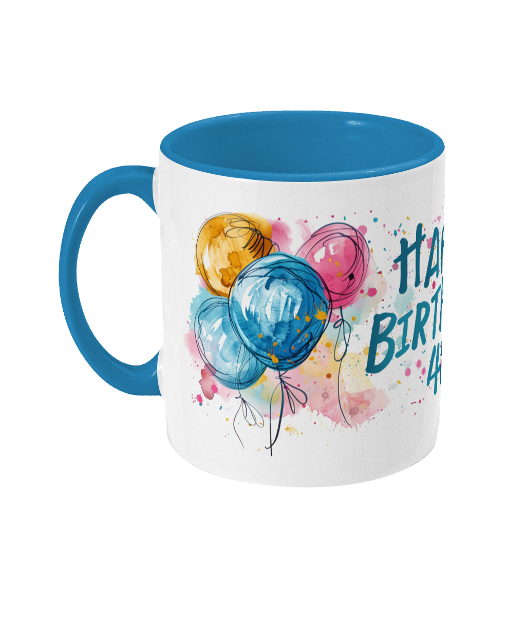 Tasse colorée Joyeux anniversaire 40 ans