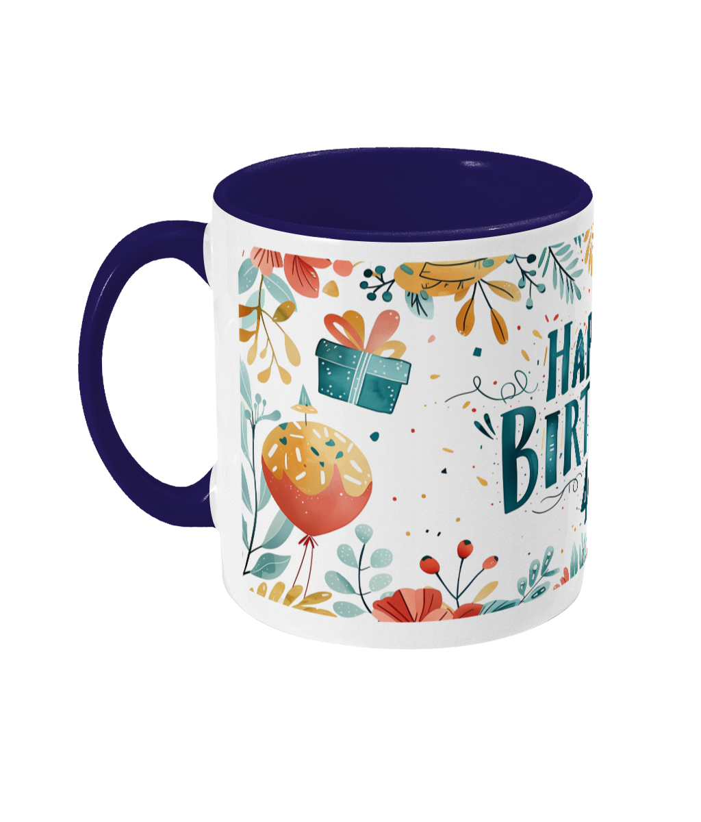 Tasse colorée Joyeux anniversaire 40 ans