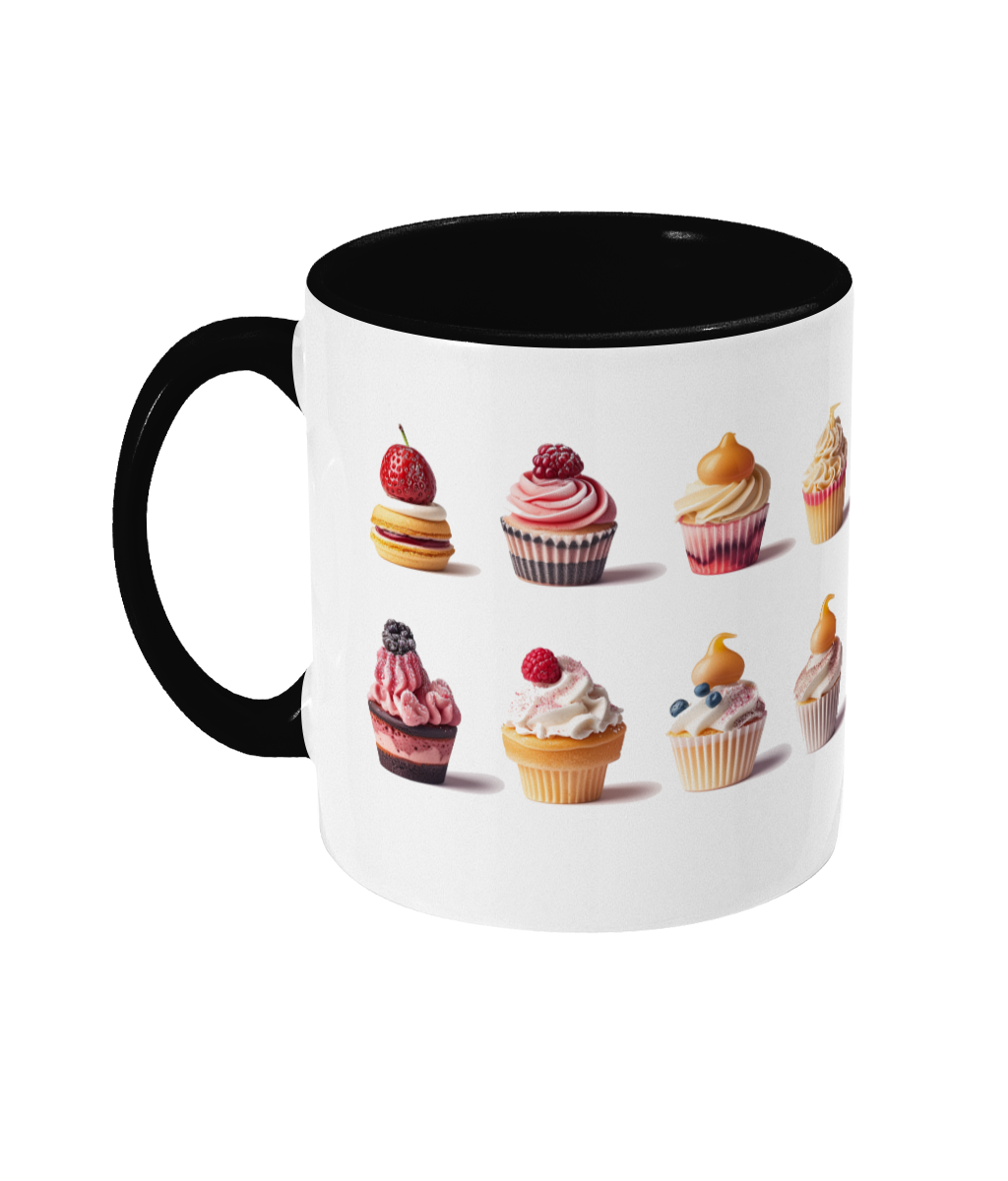Pâtisseries colorées dans des tasses