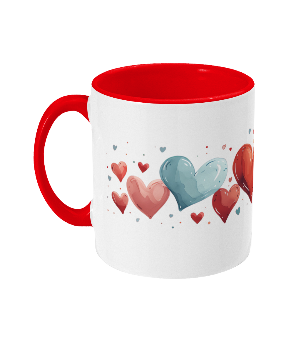 Tasses colorées en forme de cœur