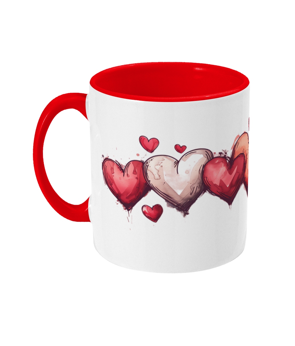 Tasses colorées en forme de cœur