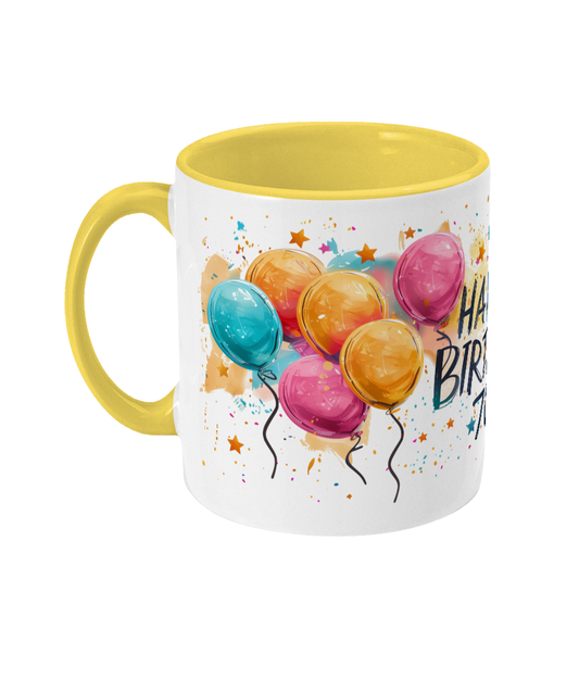 Tasse colorée Joyeux anniversaire 70 ans