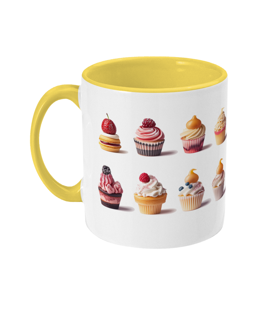 Pâtisseries colorées dans des tasses