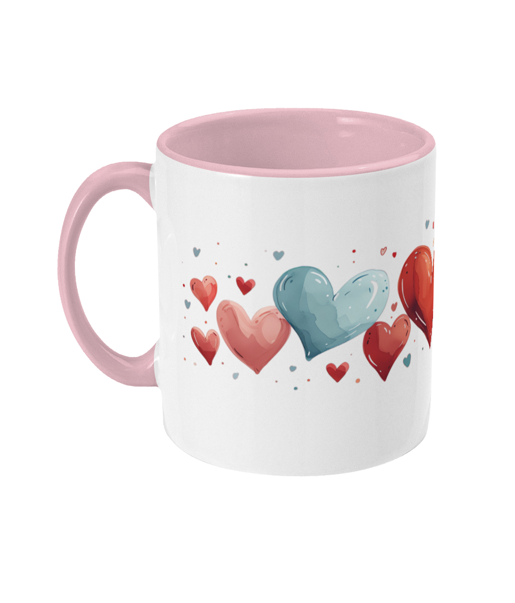 Tasses colorées en forme de cœur