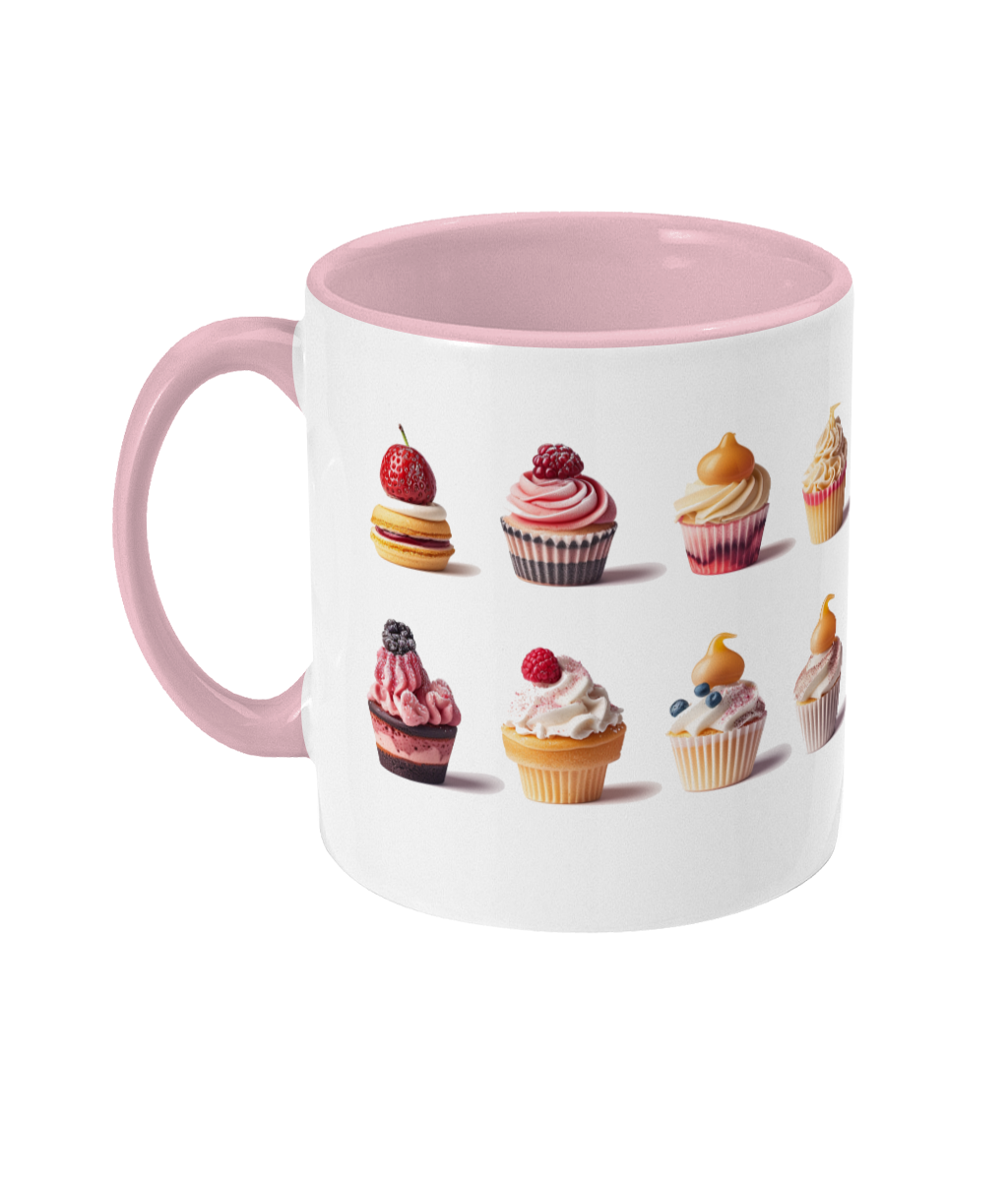 Pâtisseries colorées dans des tasses