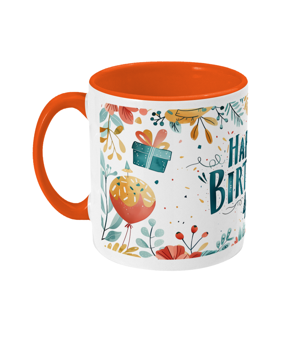Tasse colorée Joyeux anniversaire 40 ans