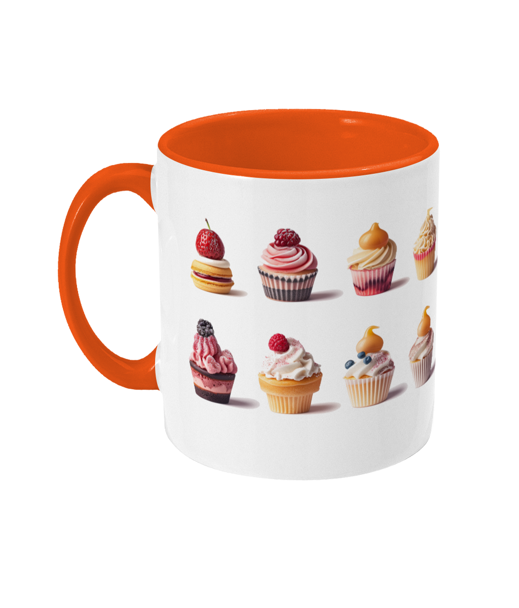 Pâtisseries colorées dans des tasses