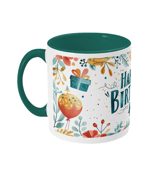 Tasse colorée Joyeux anniversaire 40 ans