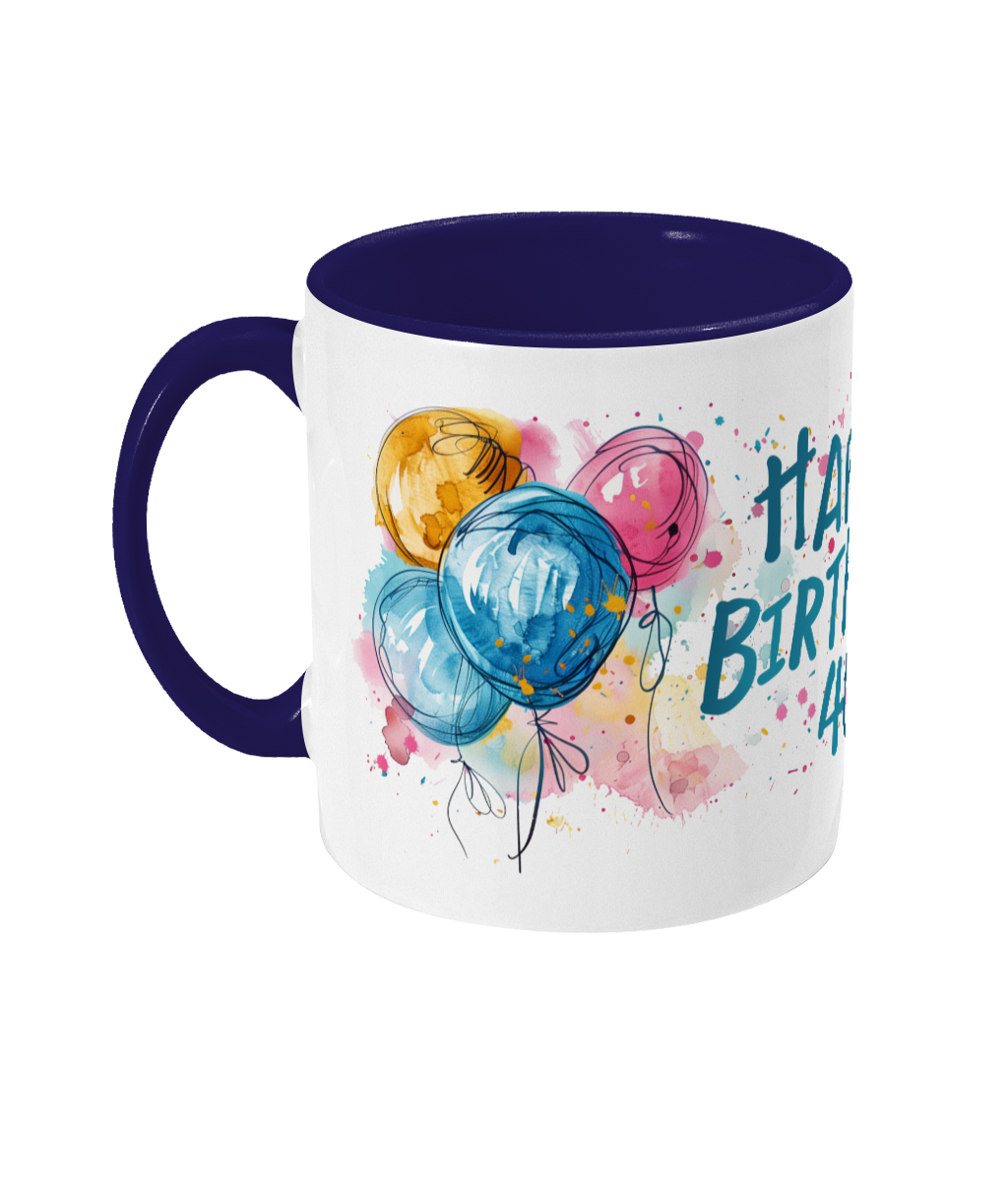 Tasse colorée Joyeux anniversaire 40 ans