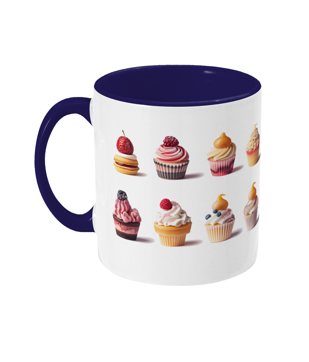 Pâtisseries colorées dans des tasses