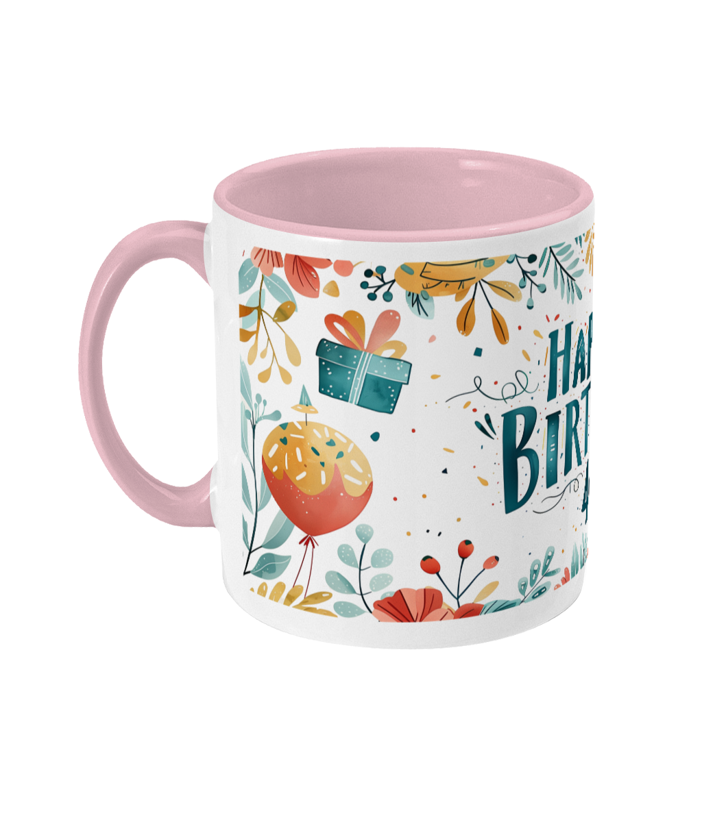 Tasse colorée Joyeux anniversaire 40 ans