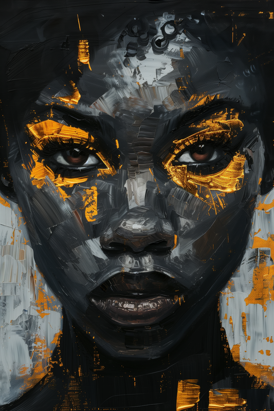Canvas :: Black &amp; Gold Woman