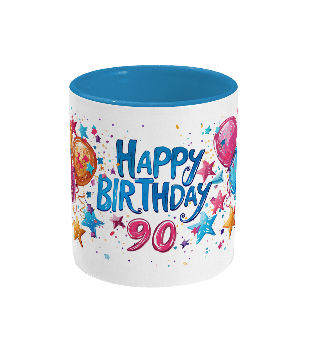 Mug coloré Joyeux anniversaire 90