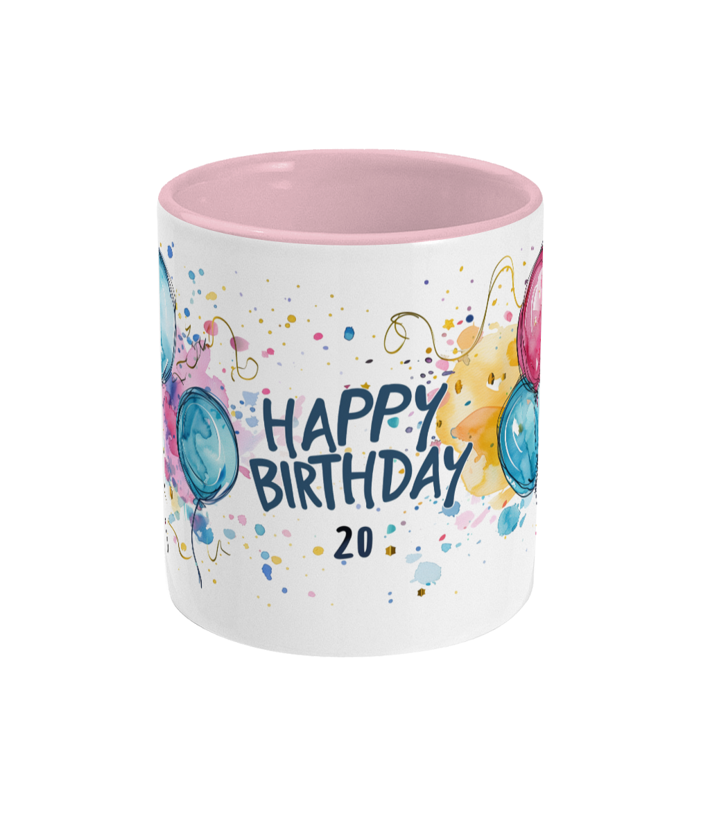 Gekleurde Mok Happy Birthday 20