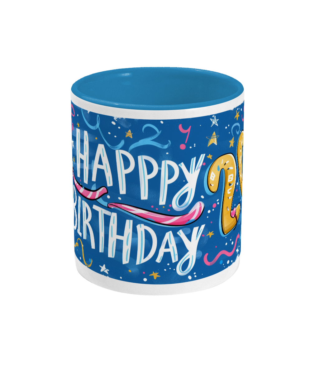 Tasse colorée Joyeux anniversaire 20