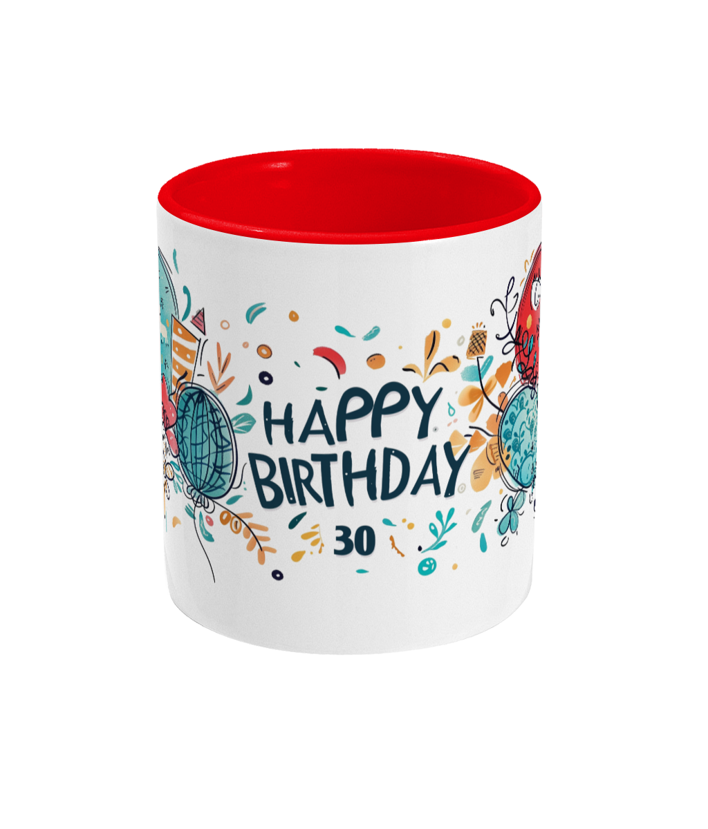 Gekleurde Mok Happy Birthday 30