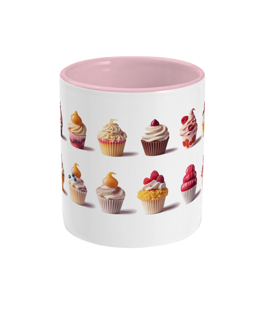 Pâtisseries colorées dans des tasses