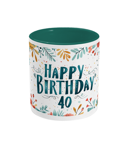Tasse colorée Joyeux anniversaire 40 ans
