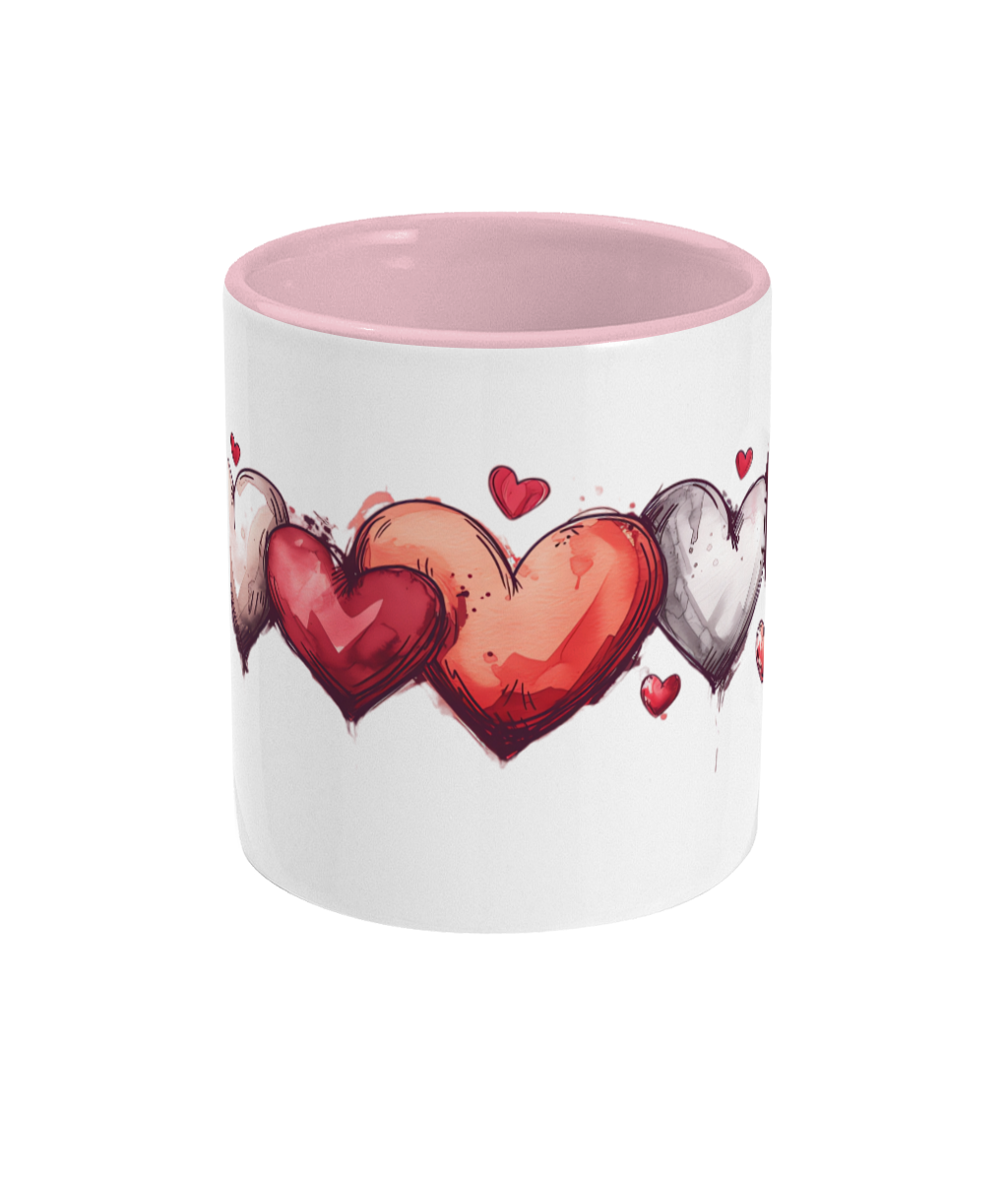 Tasses colorées en forme de cœur