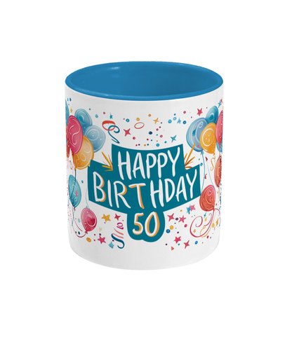 Gekleurde Mok Happy Birthday 50