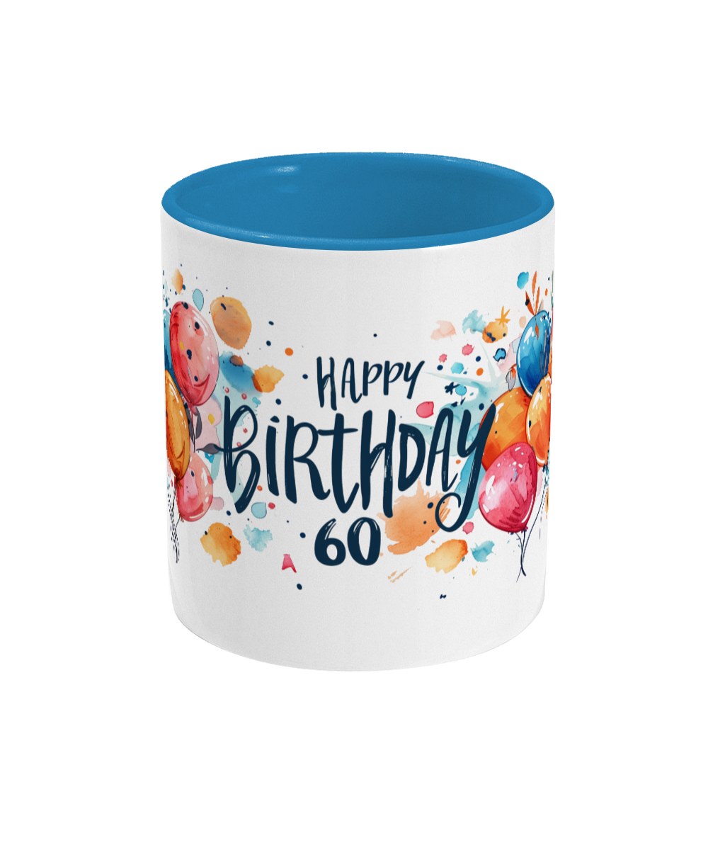 Gekleurde Mok Happy Birthday 60