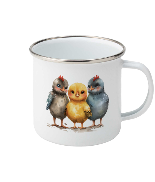 Enamel Mug Chickens